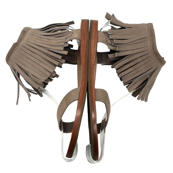 Kate Spade Alex Taupe Suede Fringe Sandals Women’s 9 - Picture 9 of 12